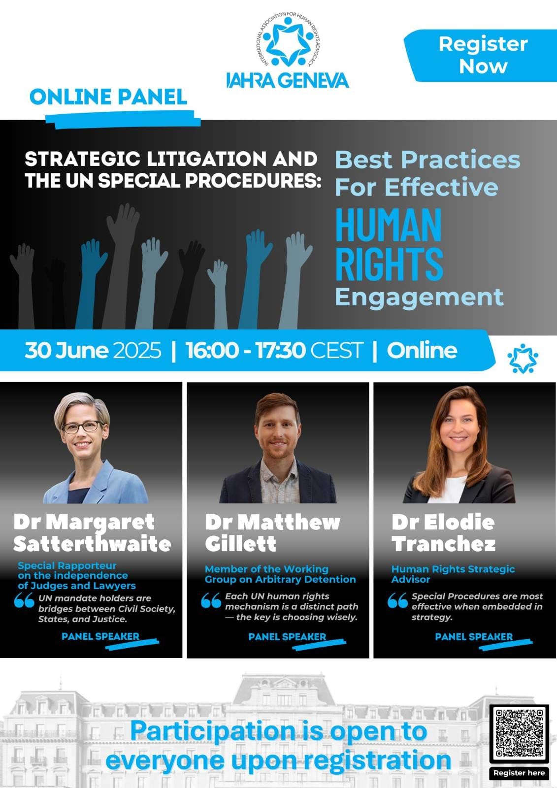 Online Panel : Strategic Litigation and the UN Special Procedures: Best Practices for Effective Human Rights Engagement (Registration link below)