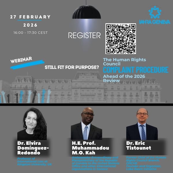 IAHRAG Webinar Series: Human Rights Council Complaint Procedure